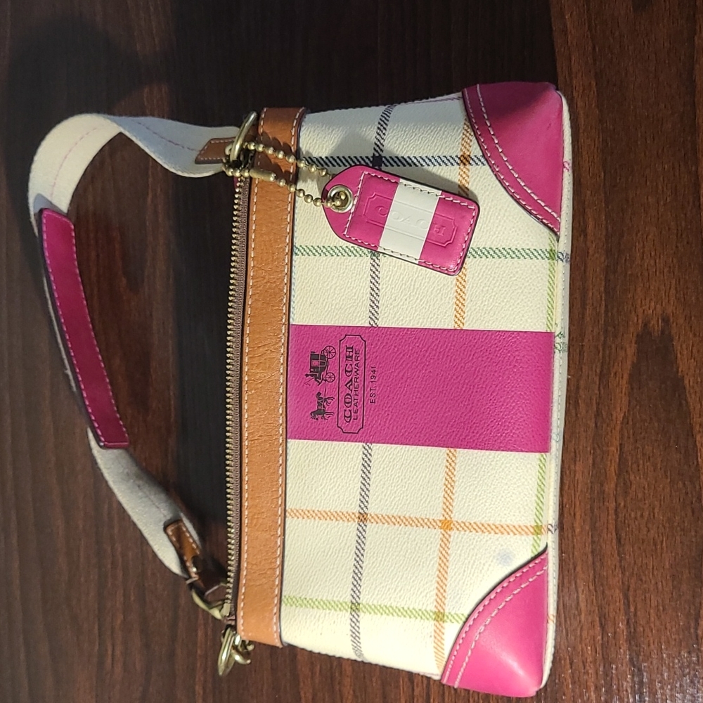 Coach Heritage Stripe Tattersall Demi Bag